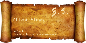 Zilzer Vince névjegykártya